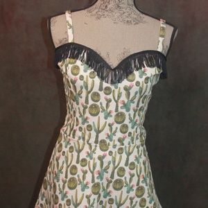 COPY - Switchblade Stiletto cactus print dress, fringe
